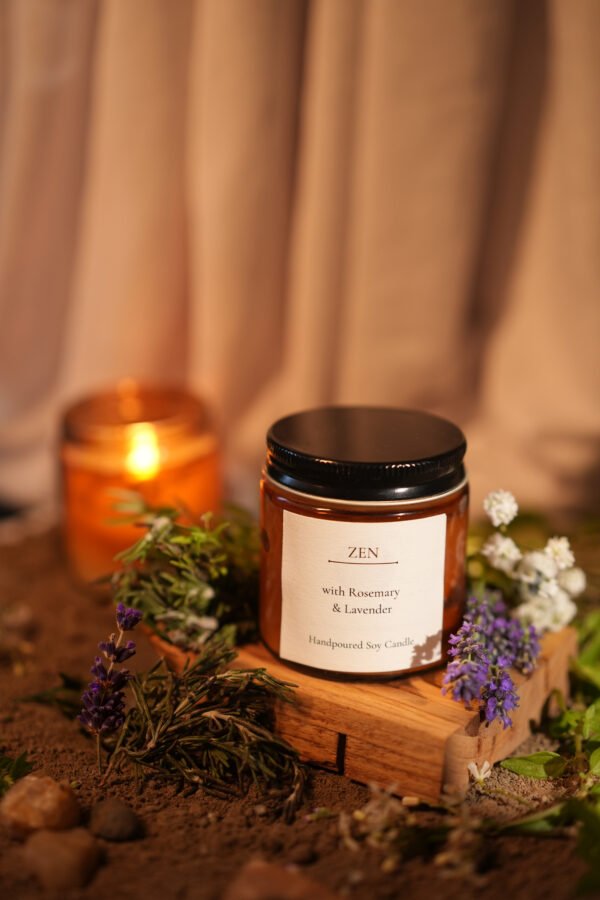 Zen - Lavender Rosemary Aromatherapy Candle for Stress & Anxiety Relief