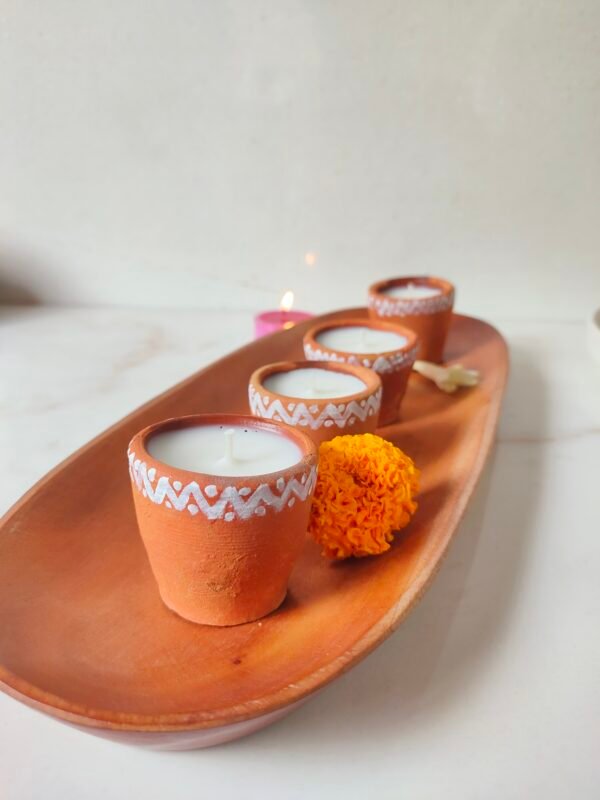 Terracotta Cup Candles – Set of 4