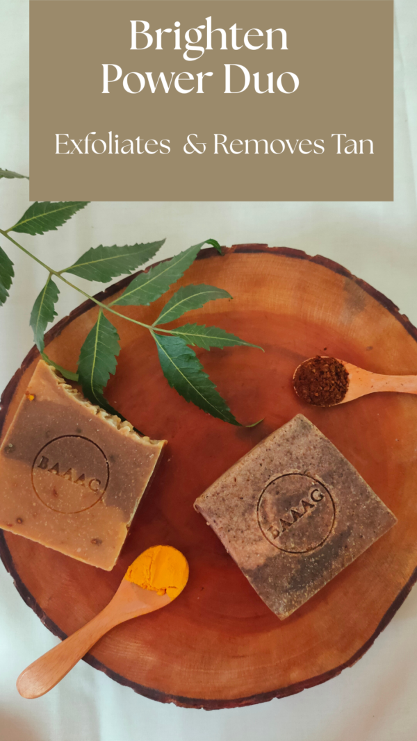 Brighten Power Duo: Natural Brightening Ubtan & De-Tan Soap Set | BAAAG
