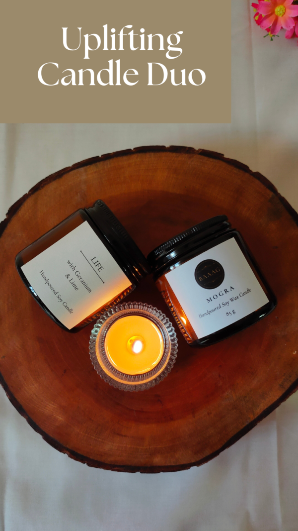 Uplifting Candle Duo: Life & Mogra Scented Candles | BAAAG